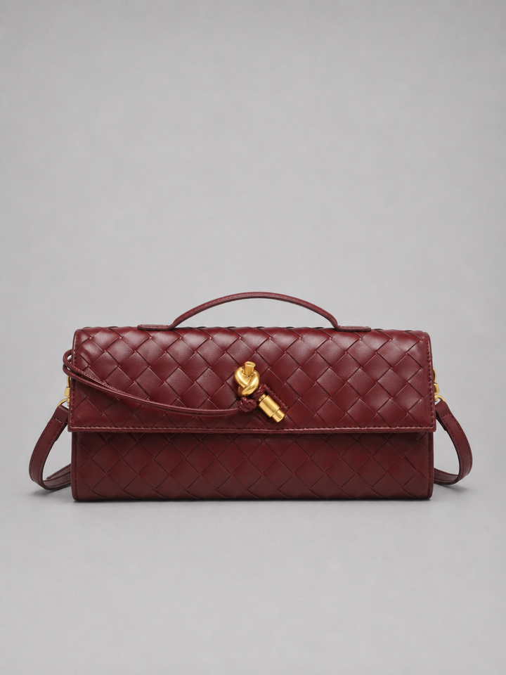 Eulalie | Woven Clutch with Gold Knot