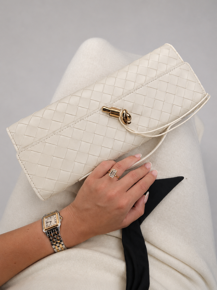 Eulalie | Woven Clutch with Gold Knot