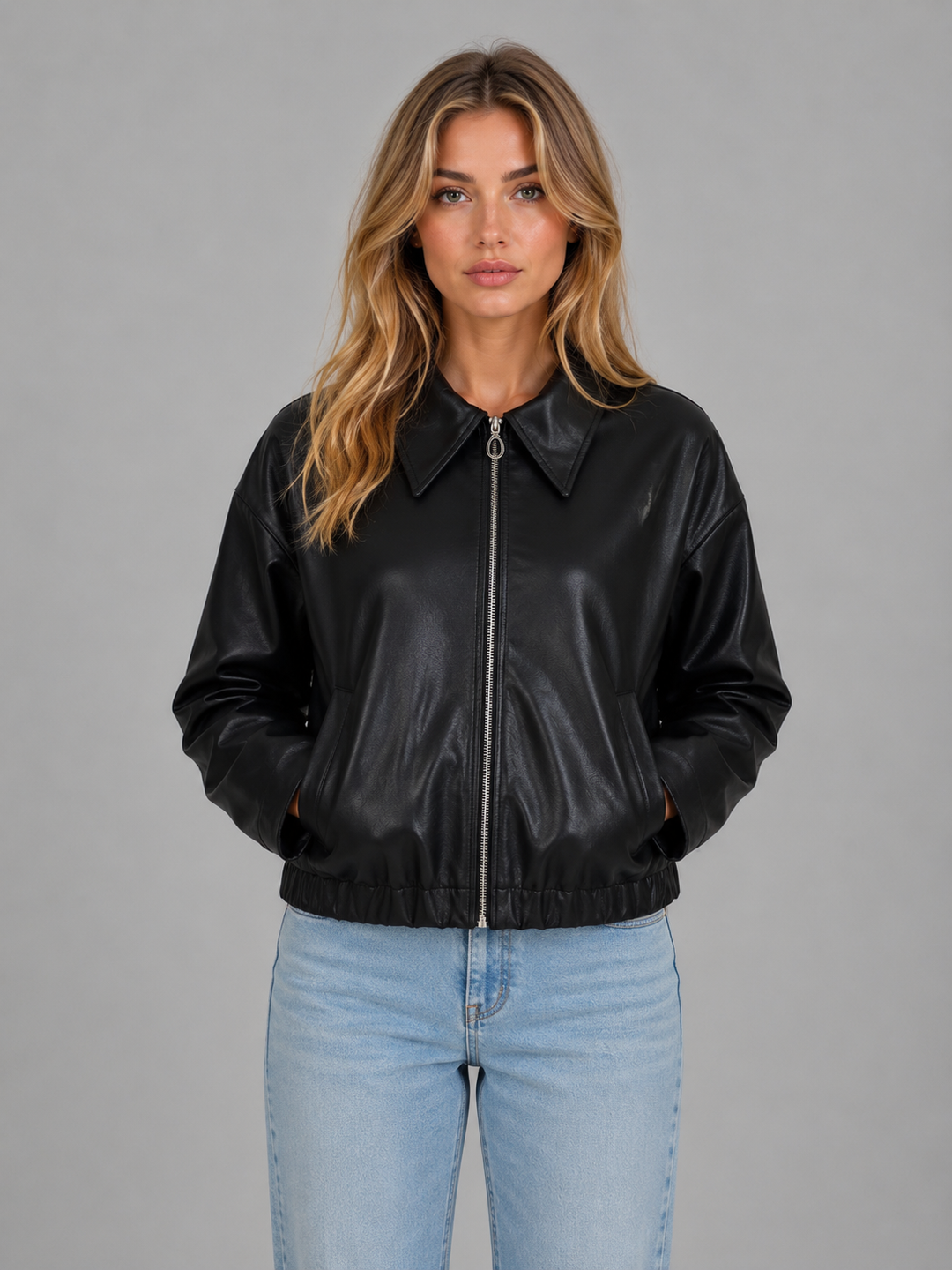 Seraphine | Cropped Jacket with Zip Fastening Detail