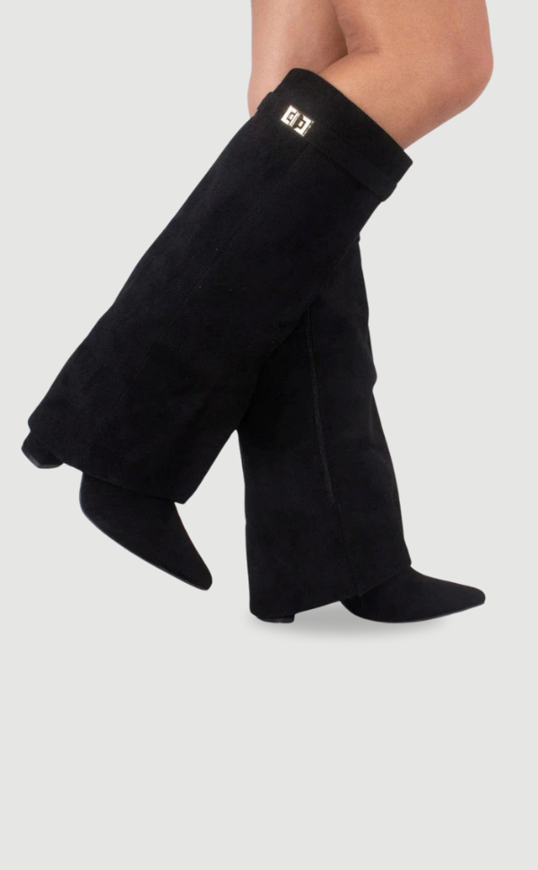 Paloma | Pointed Boot with Fold-Over Gold Detail