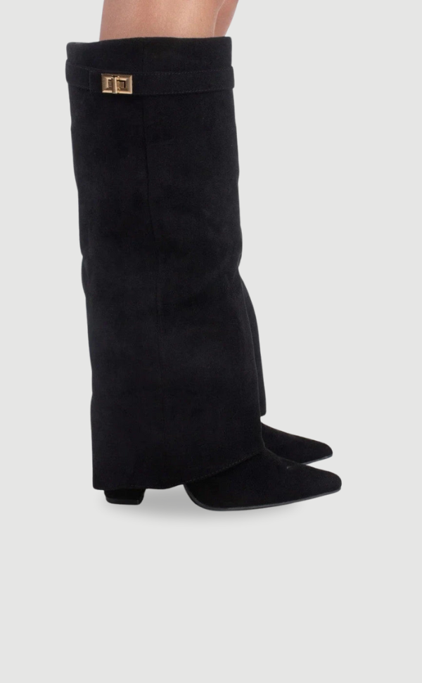Paloma | Pointed Boot with Fold-Over Gold Detail