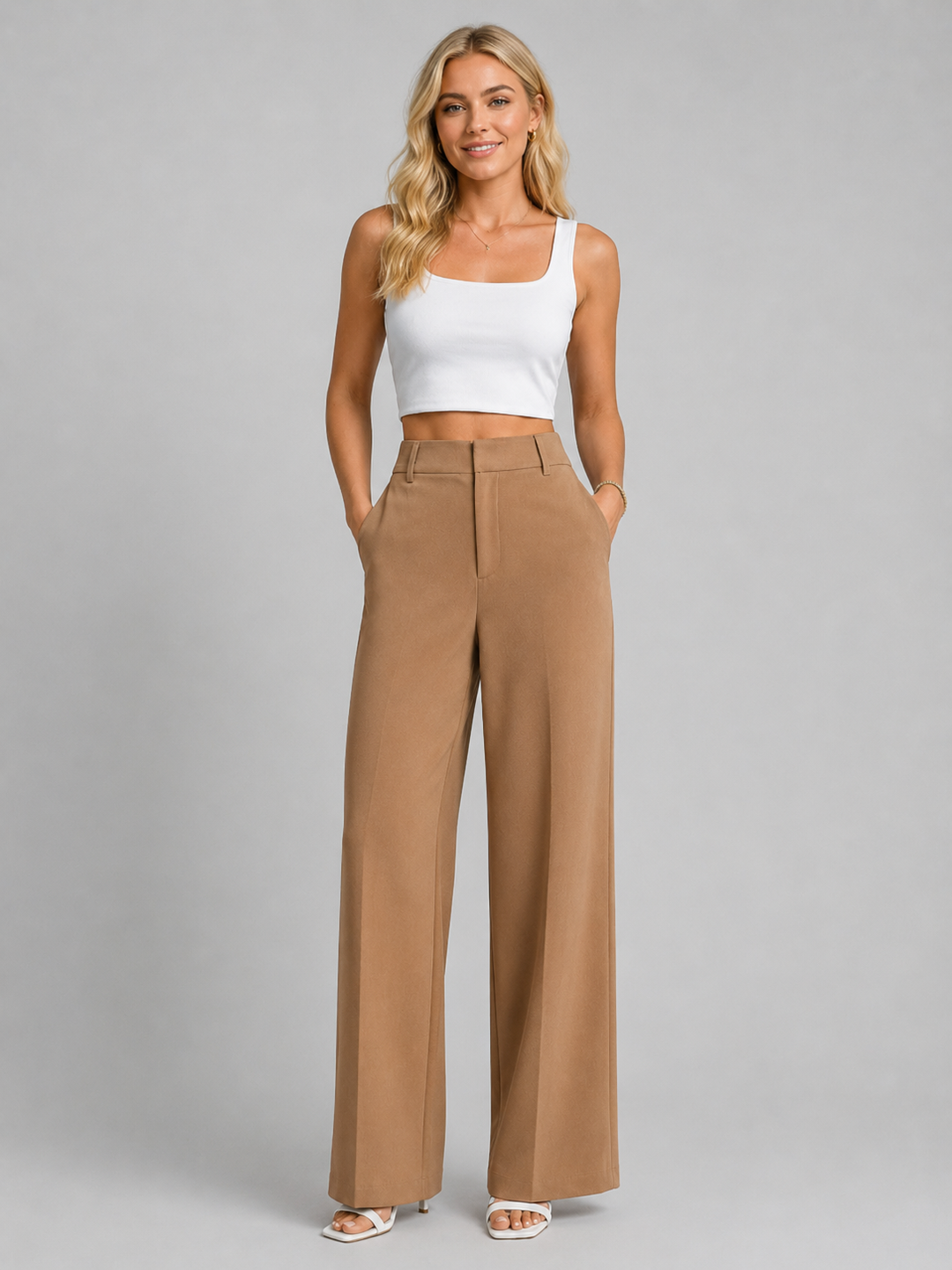 Liliane | High Waisted Wide Leg Pants with Tailored Everyday Style