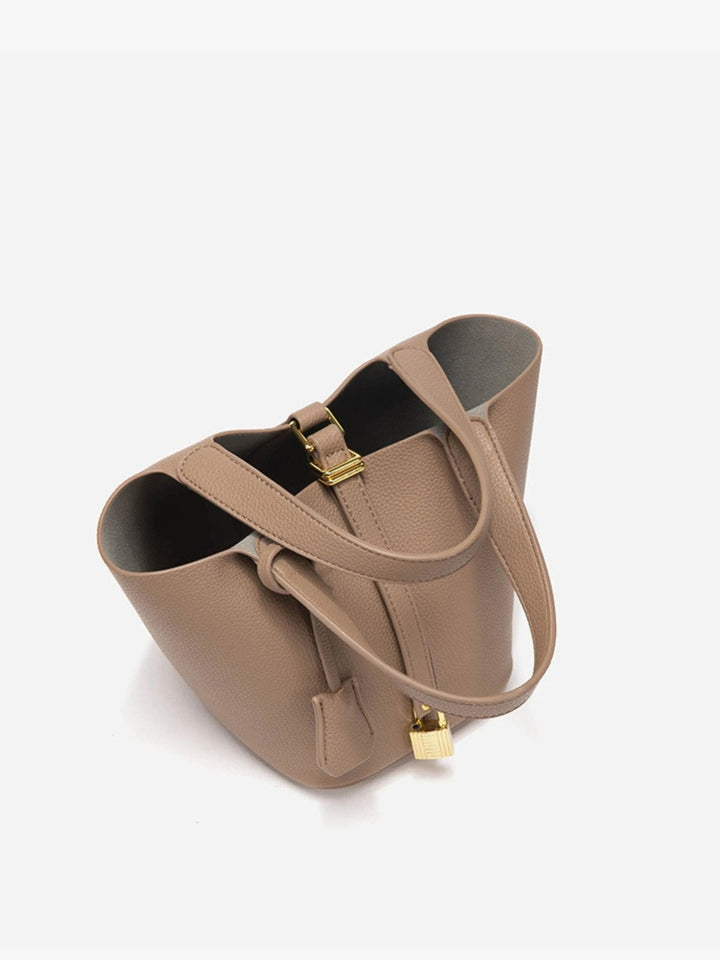 Fabienne | Bucket Handbag with Gold Lock Detail