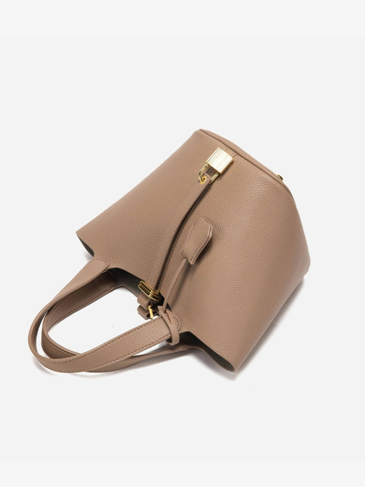Fabienne | Bucket Handbag with Gold Lock Detail
