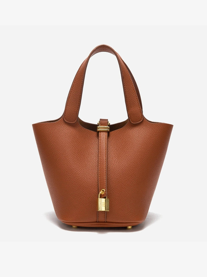 Fabienne | Bucket Handbag with Gold Lock Detail