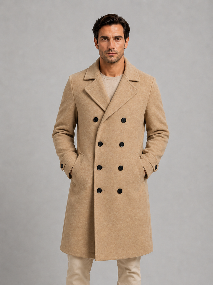 Wilfred | Long Overcoat with Double Breasted Front
