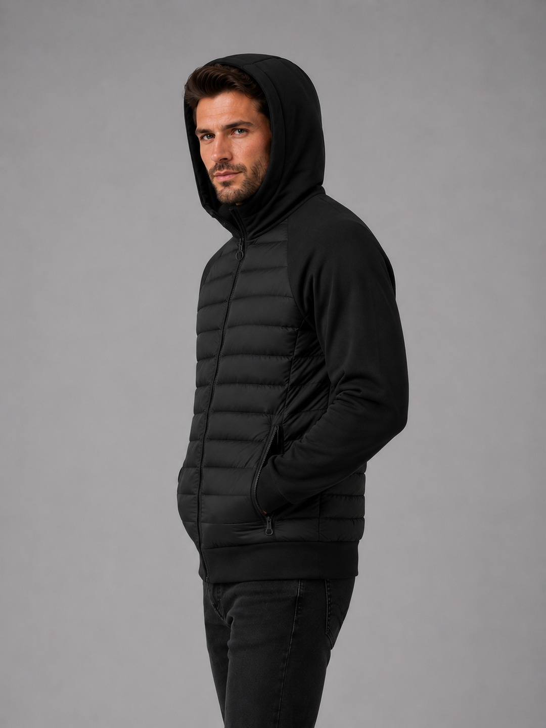 Victor | Quilted Hooded Jacket with Zip Pockets