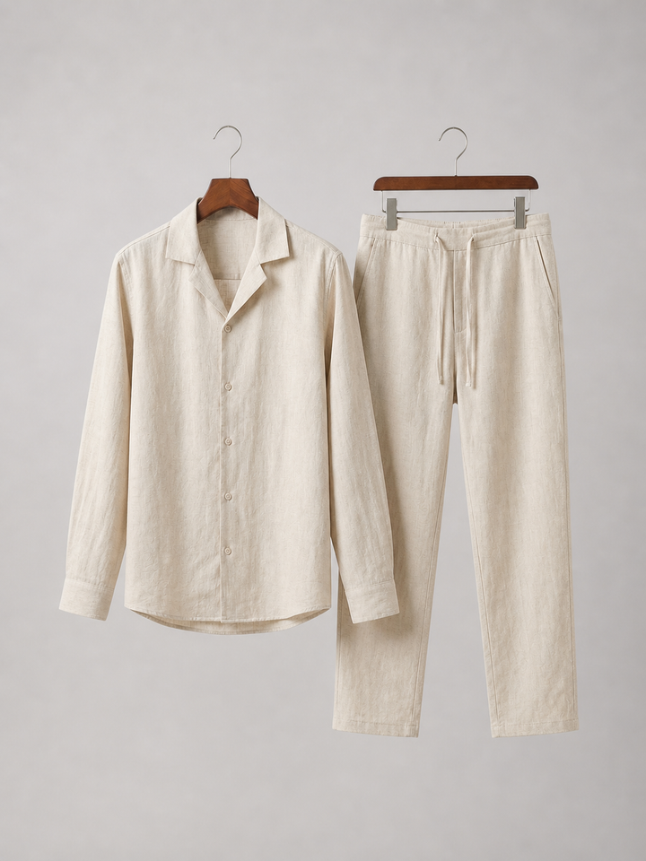 Gideon | Relaxed Shirt and Pants Set with Drawstring