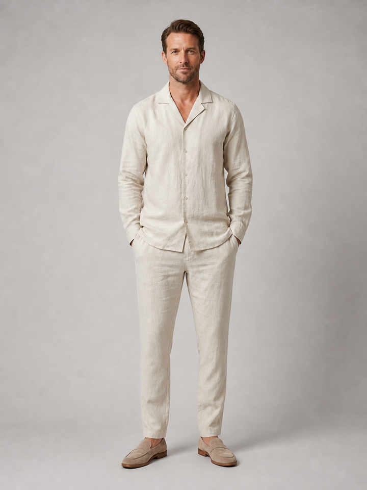 Gideon | Relaxed Shirt and Pants Set with Drawstring