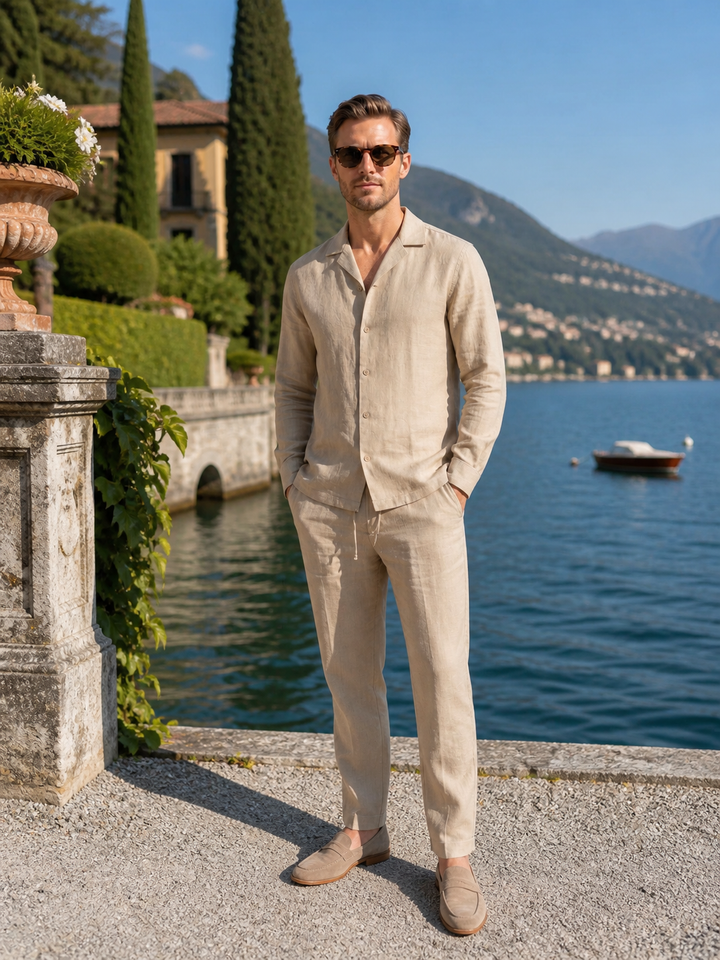 Gideon | Relaxed Shirt and Pants Set with Drawstring