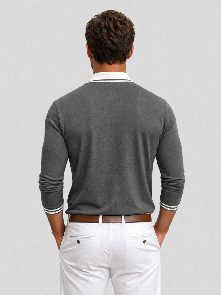 Desmond | Light Blue Polo with Contrast Collar