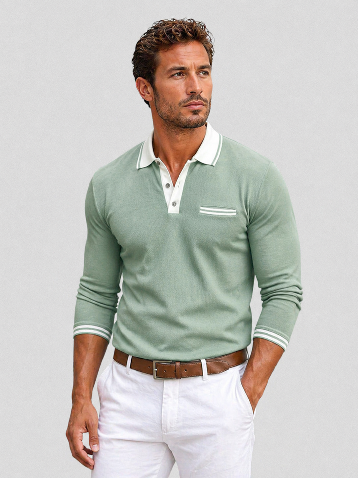 Desmond | Light Blue Polo with Contrast Collar