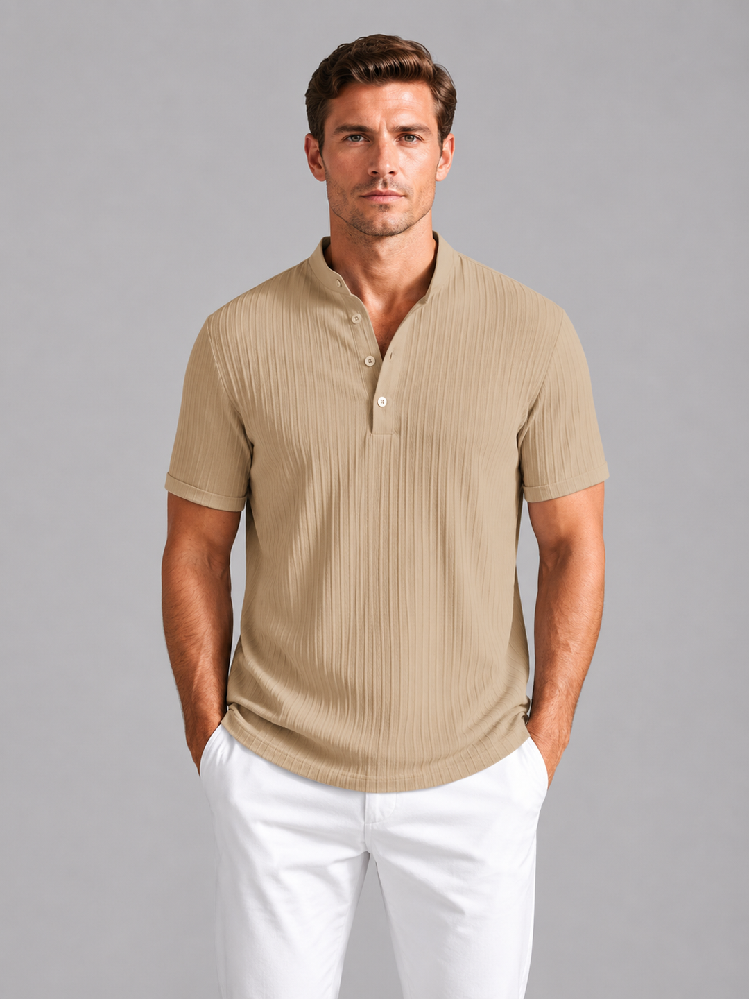 Jasper | Ribbed Band Top with Short Sleeve Lightweight
