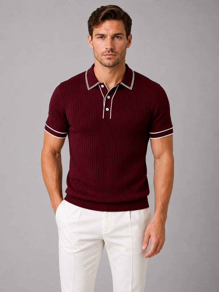 Weston | Ribbed Knit Top with Contrast Trim