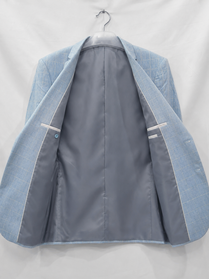 Nicolas | Windowpane Blazer with Notch Lapels Fit