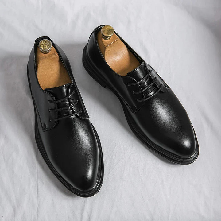Desmond | Black Derby Shoes with Patent Finish Comfort Fit