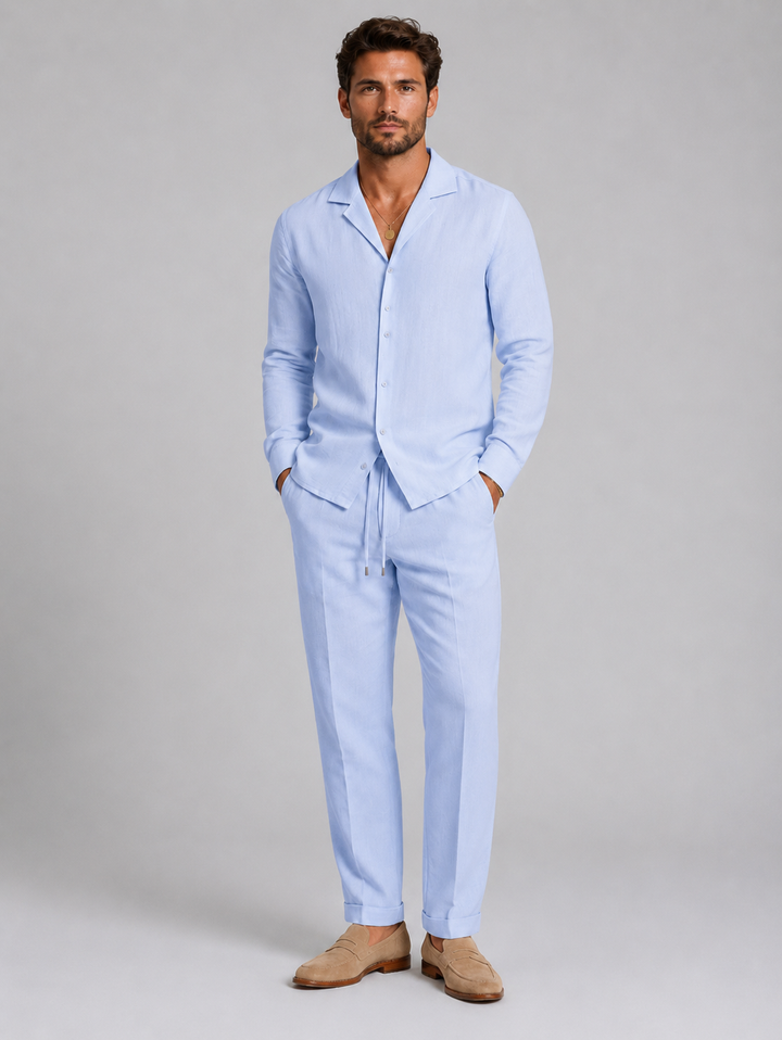 Kieran | Relaxed Shirt and Trouser Set with Drawstring Tailored Fit