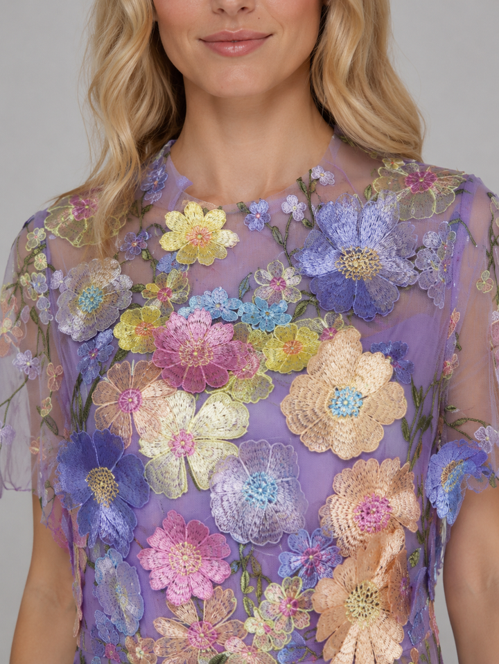 Eulalie | Floral Maxi Dress with High Neckline