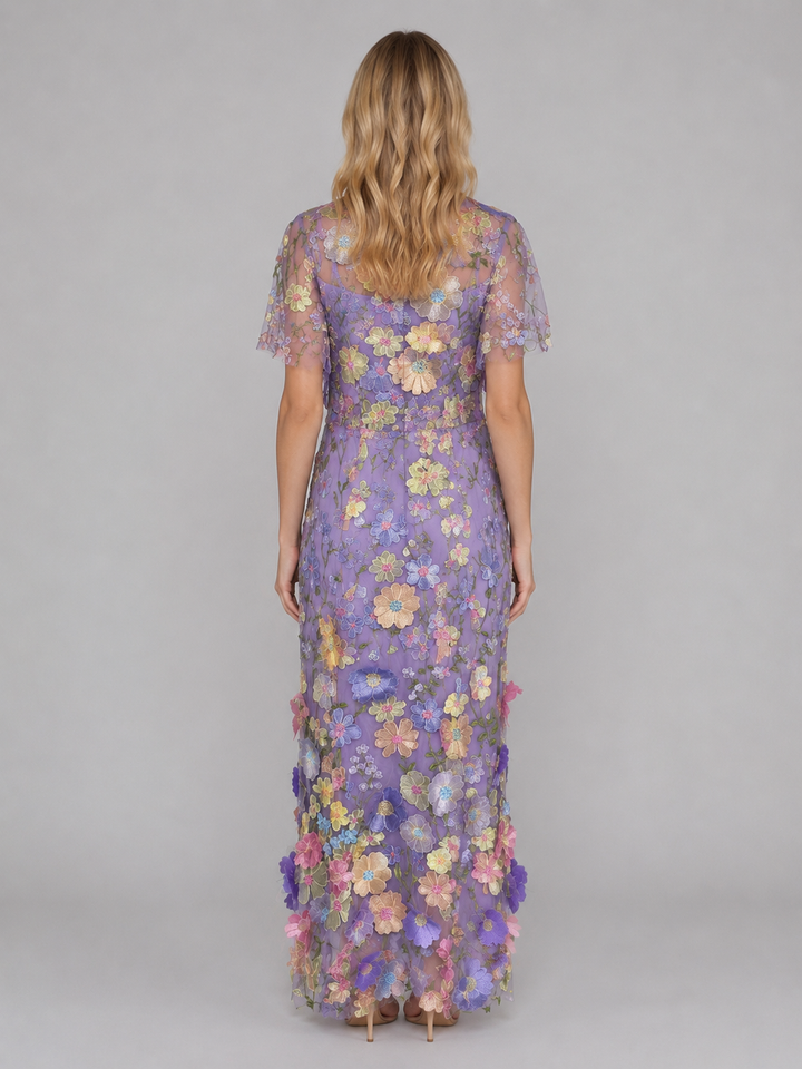 Eulalie | Floral Maxi Dress with High Neckline