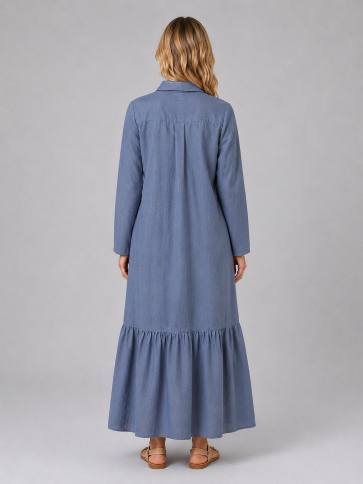 Estelle | Long Sleeve Dress with Relaxed Tiered Summer Fit