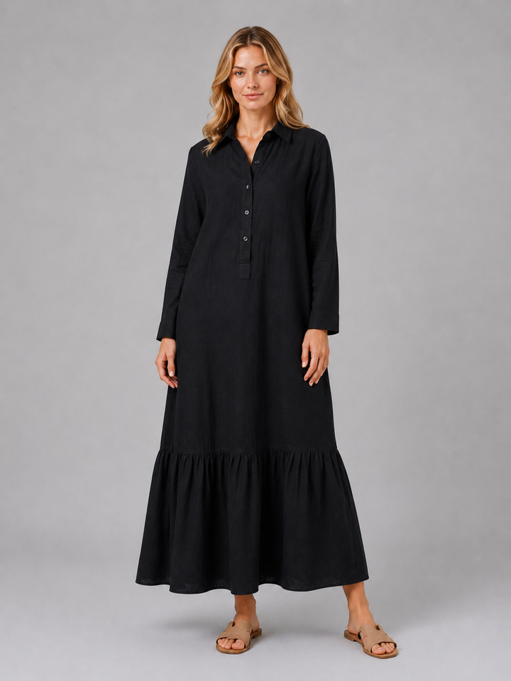 Estelle | Long Sleeve Dress with Relaxed Tiered Summer Fit
