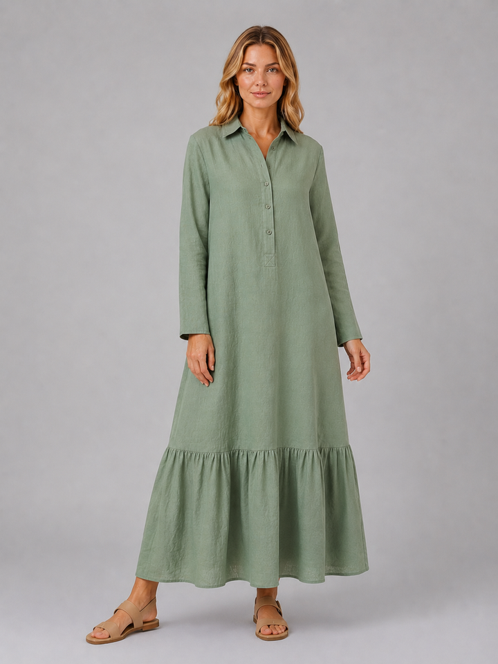 Estelle | Long Sleeve Dress with Relaxed Tiered Summer Fit