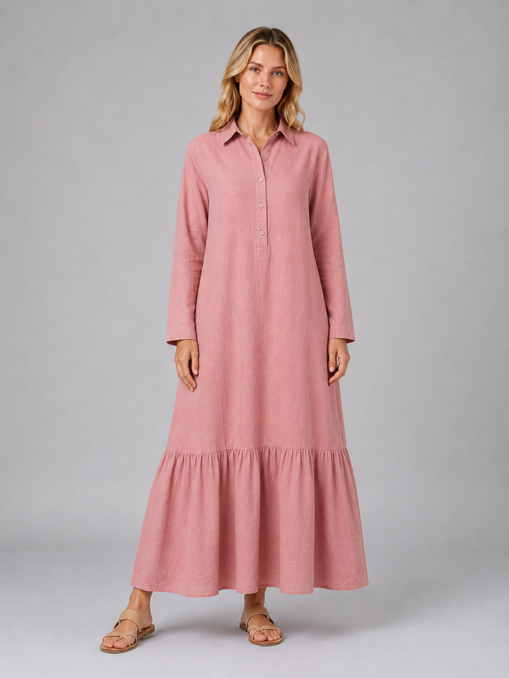 Estelle | Long Sleeve Dress with Relaxed Tiered Summer Fit