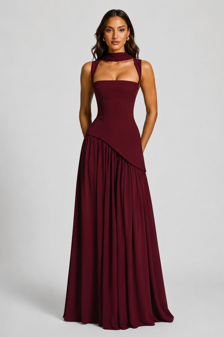 Beatrix | Draped Wedding Guest Maxi Dress