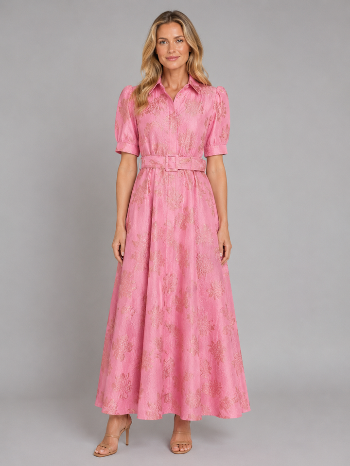 Lorelei | Floral Maxi Dress with Belted Waist