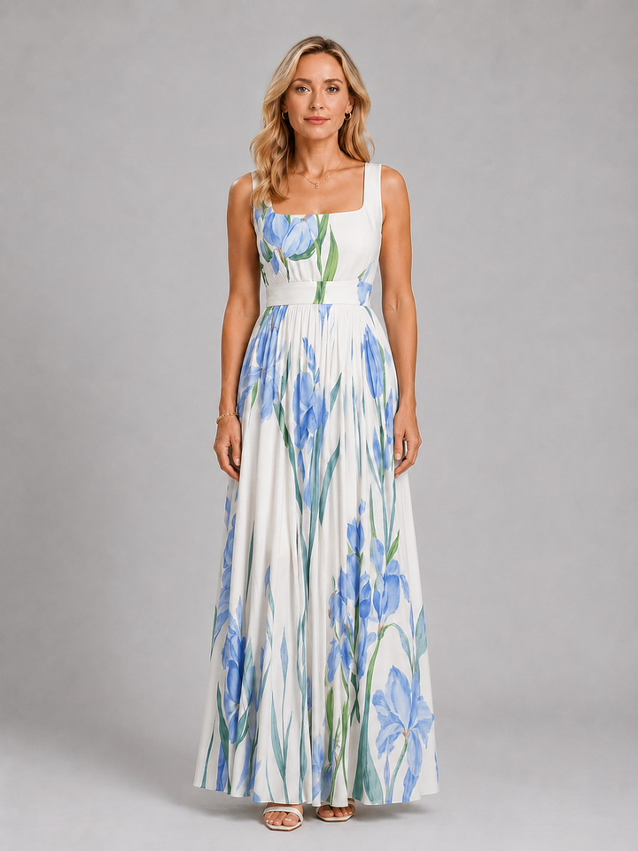Salome | Floral Maxi Dress with A-Line Fit