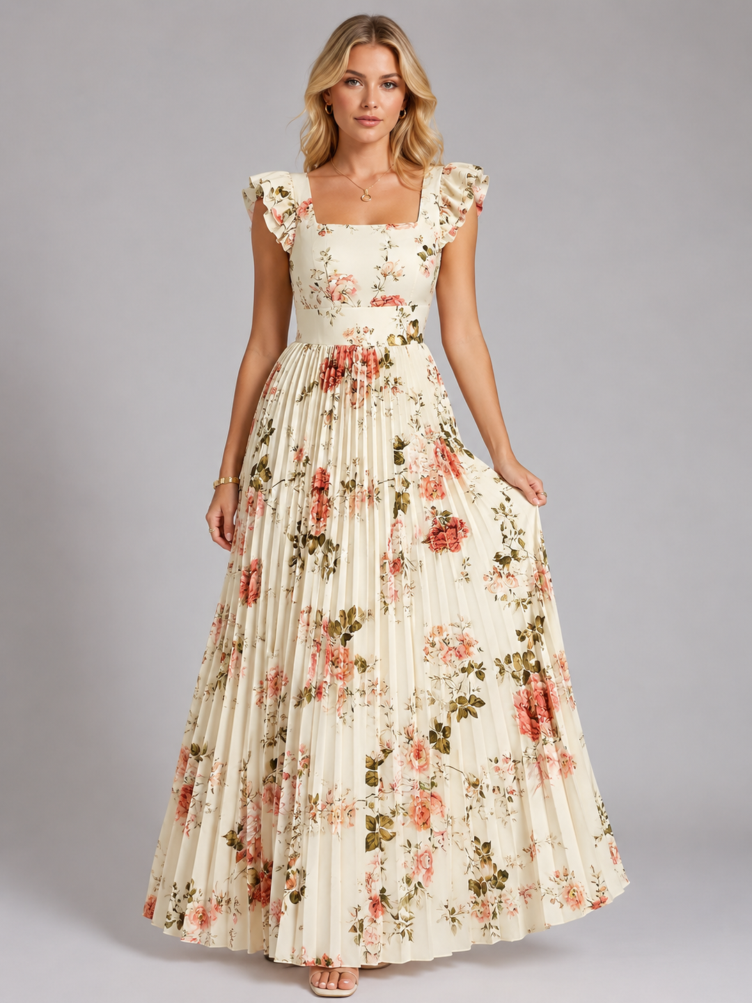 Camilla | Floral Dress with Ruffle Sleeve Fit