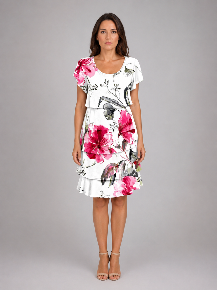 Constance | Floral Mini Dress with Flutter Sleeve