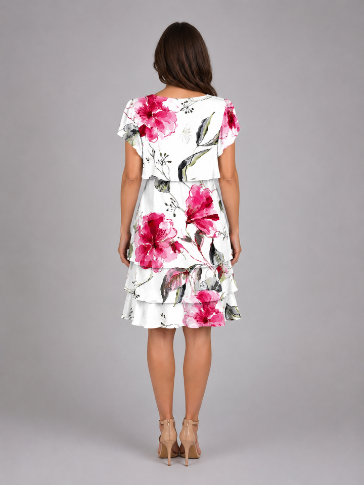 Constance | Floral Mini Dress with Flutter Sleeve