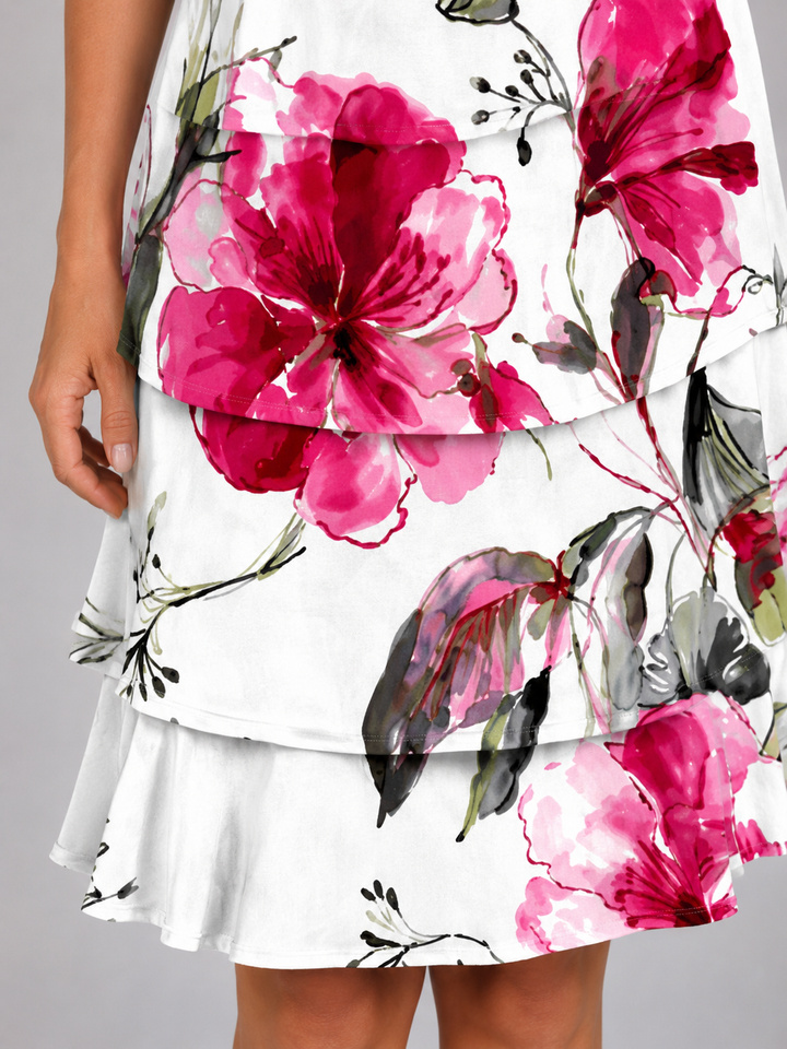 Constance | Floral Mini Dress with Flutter Sleeve