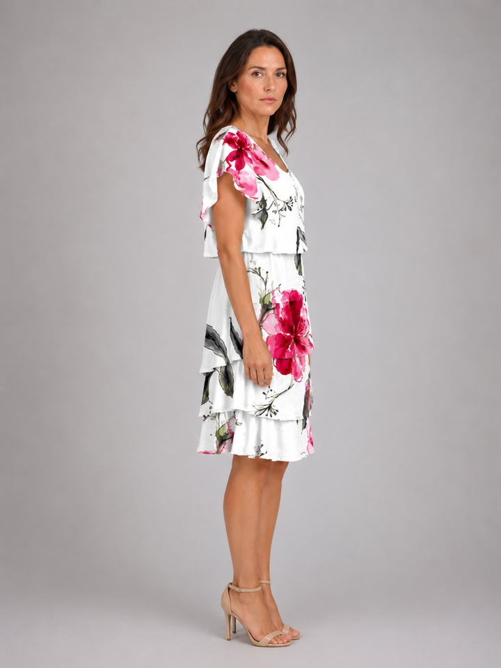 Constance | Floral Mini Dress with Flutter Sleeve