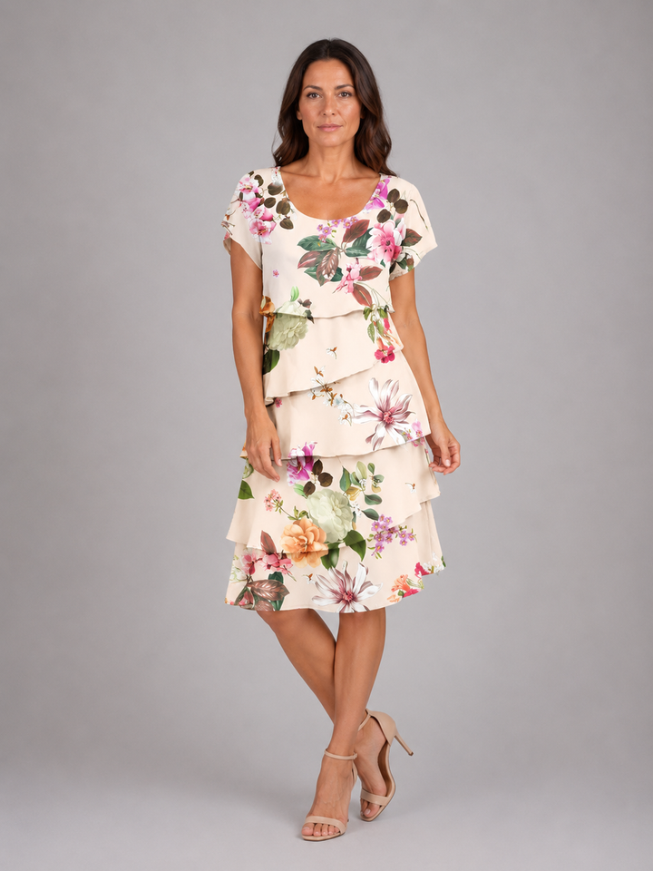 Constance | Floral Mini Dress with Flutter Sleeve