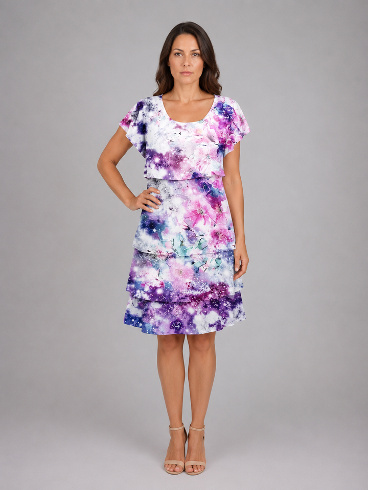 Constance | Floral Mini Dress with Flutter Sleeve