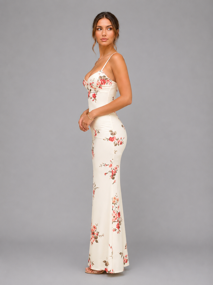 Seraphine | Floral Maxi Dress V Neckline