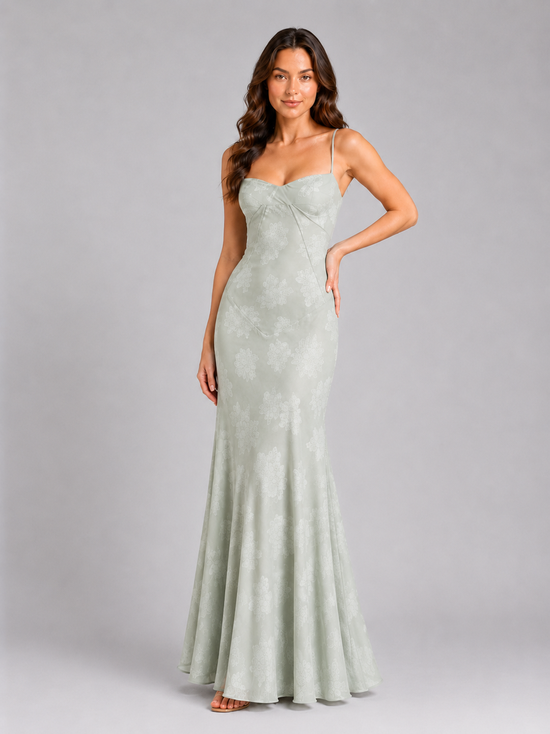 Rosalind | Floral Maxi Dress with Sweetheart Neckline