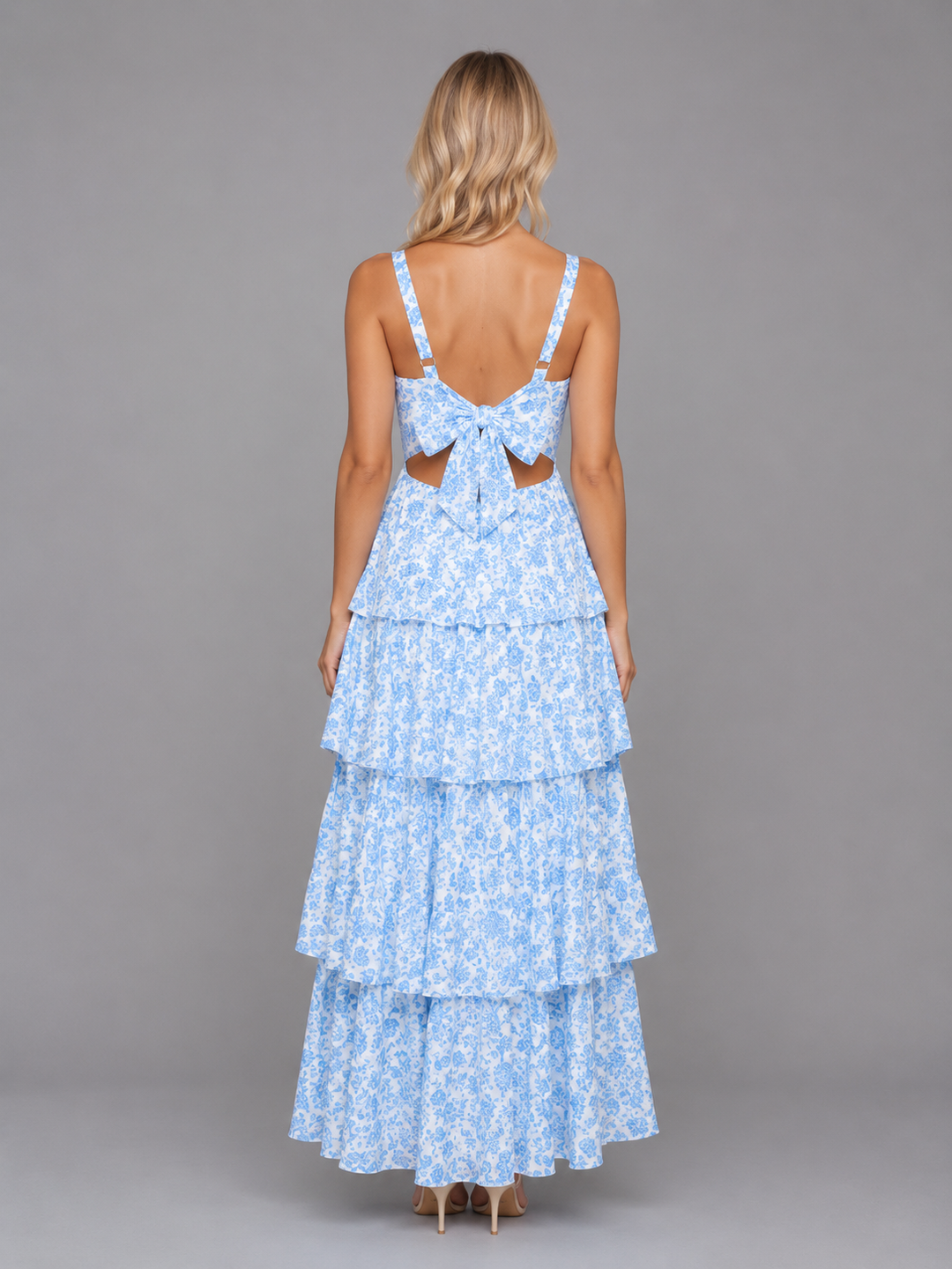 Faustine | Floral Dress with Tiered Skirt