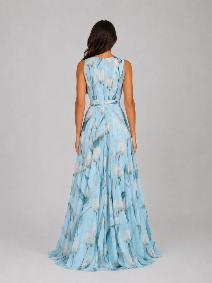 Leonie | Floral Maxi Dress with Cinched Waist