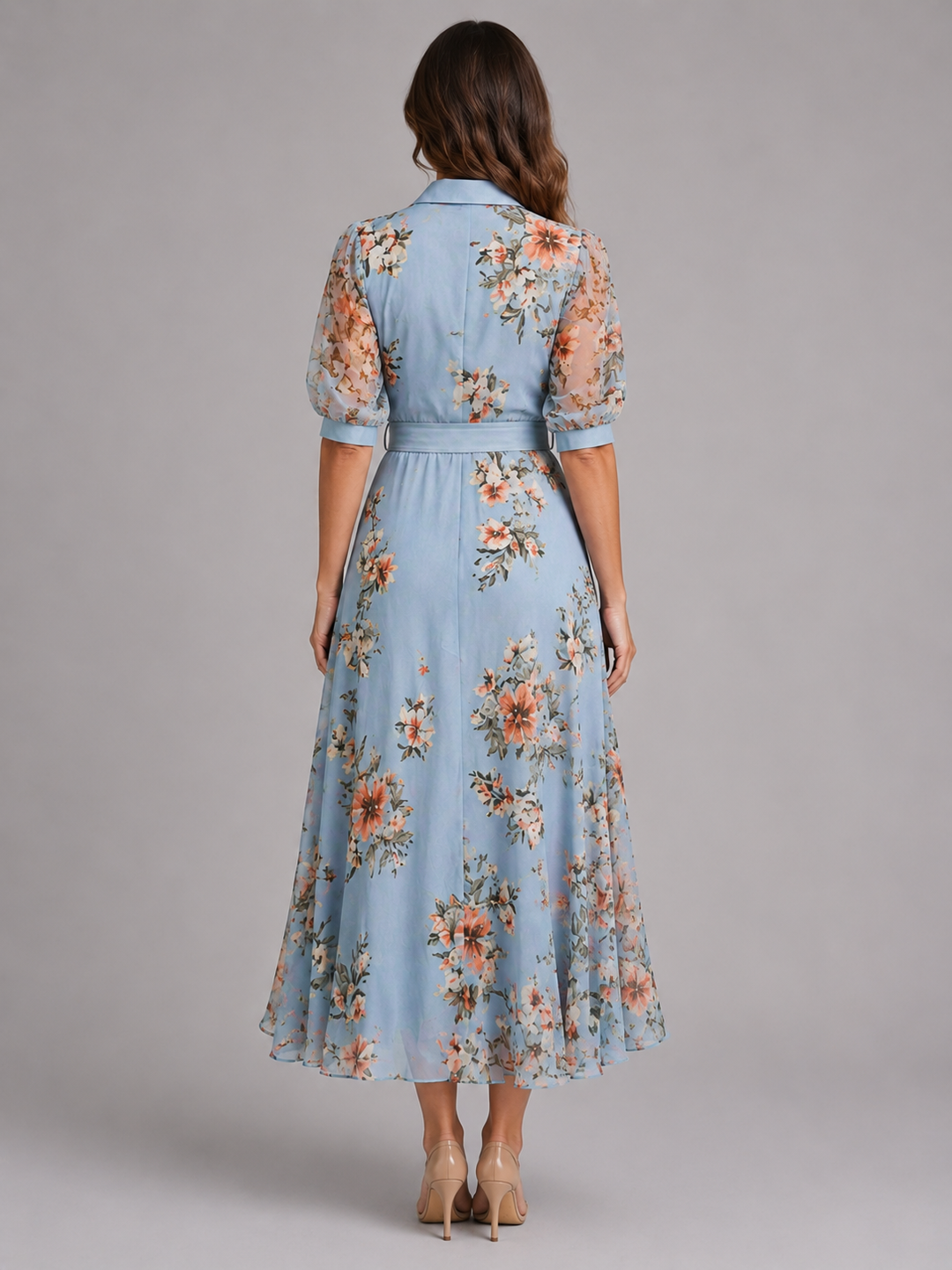 Solene | Floral Wrap Maxi Dress with Waist Tie Fit