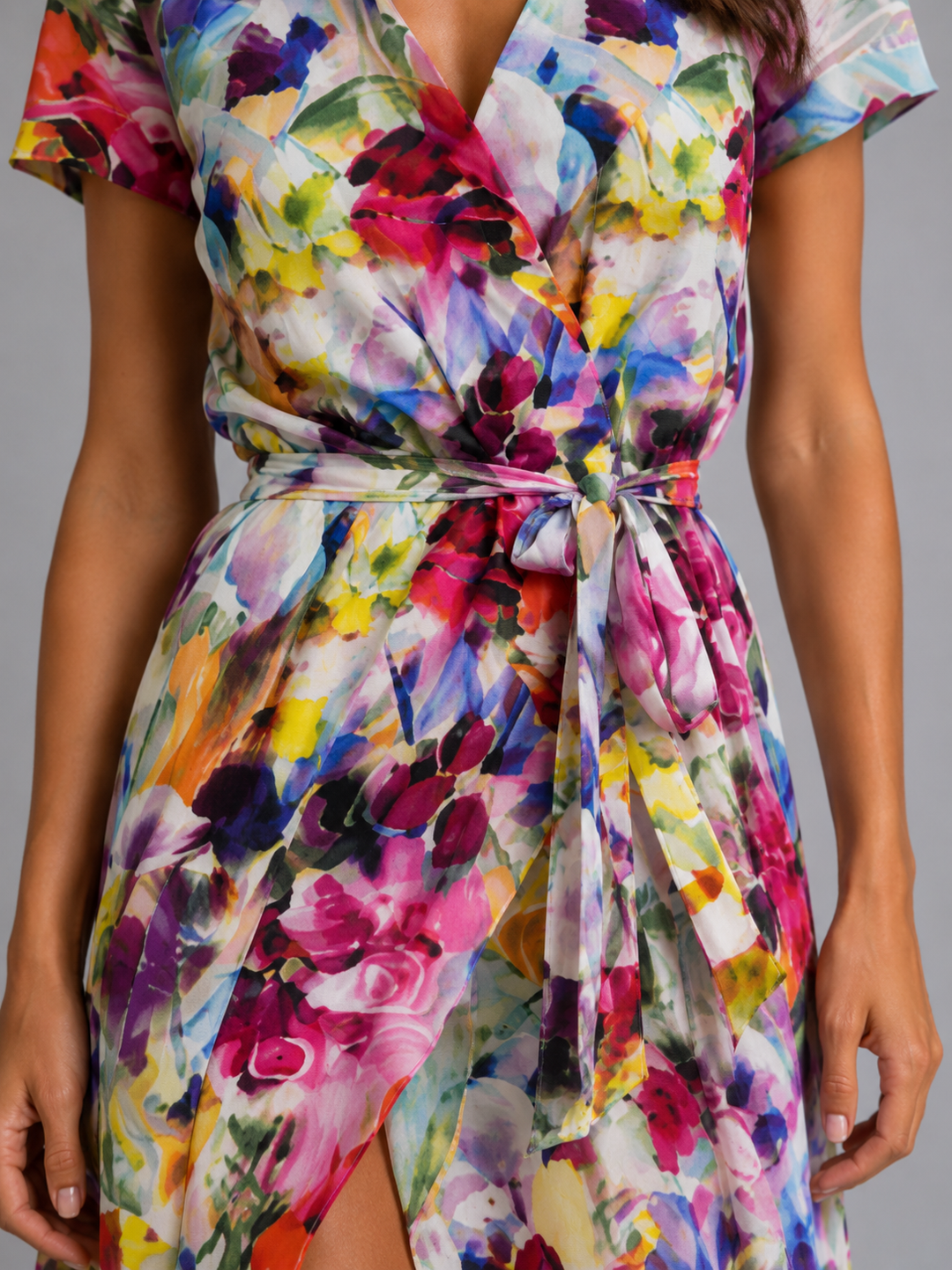 Elodie | Floral Midi Dress with Tie Waist