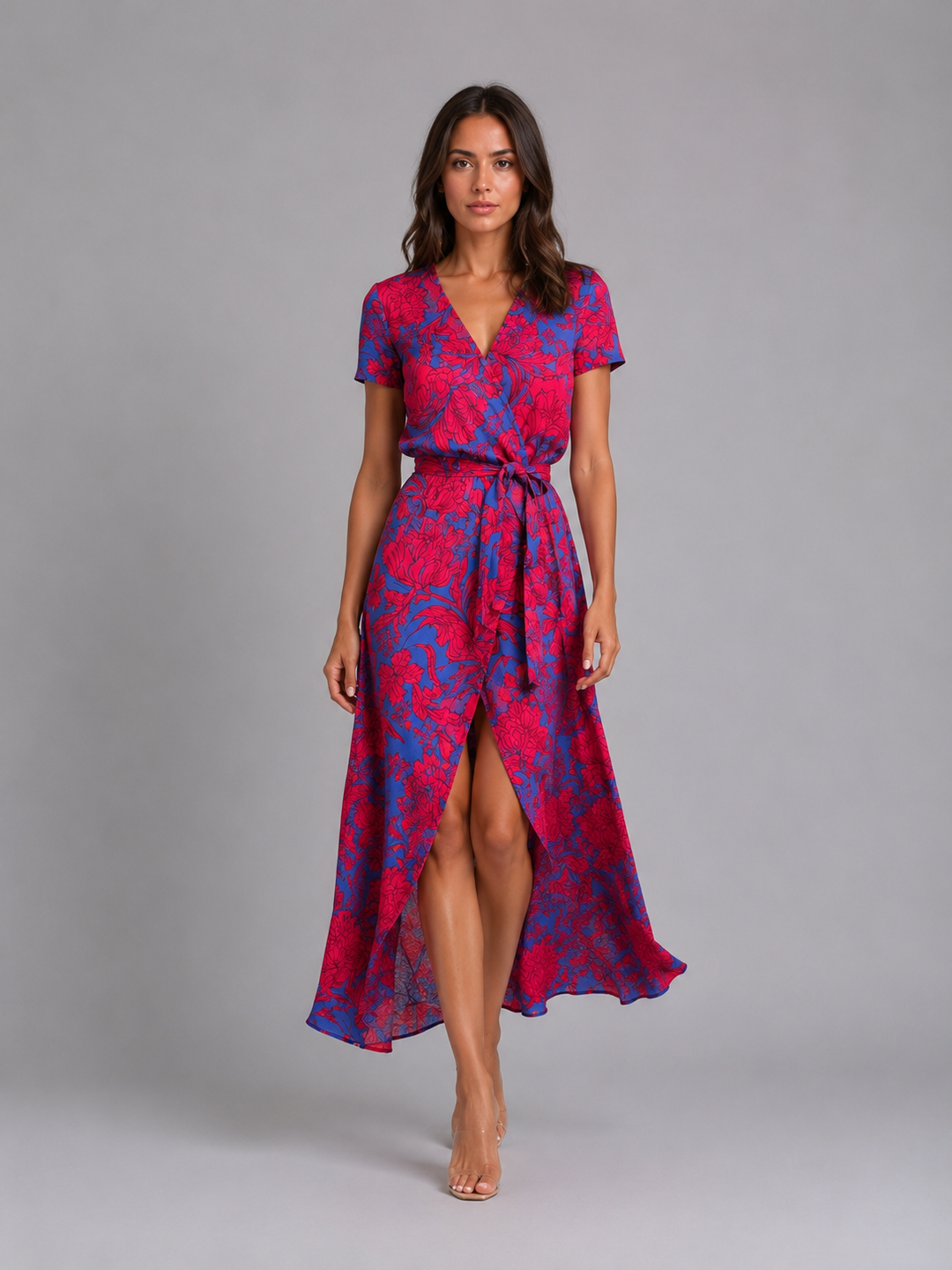 Elodie | Floral Midi Dress with Tie Waist