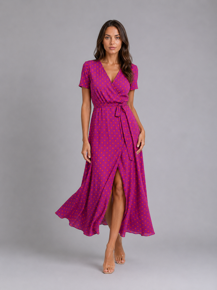 Elodie | Floral Midi Dress with Tie Waist