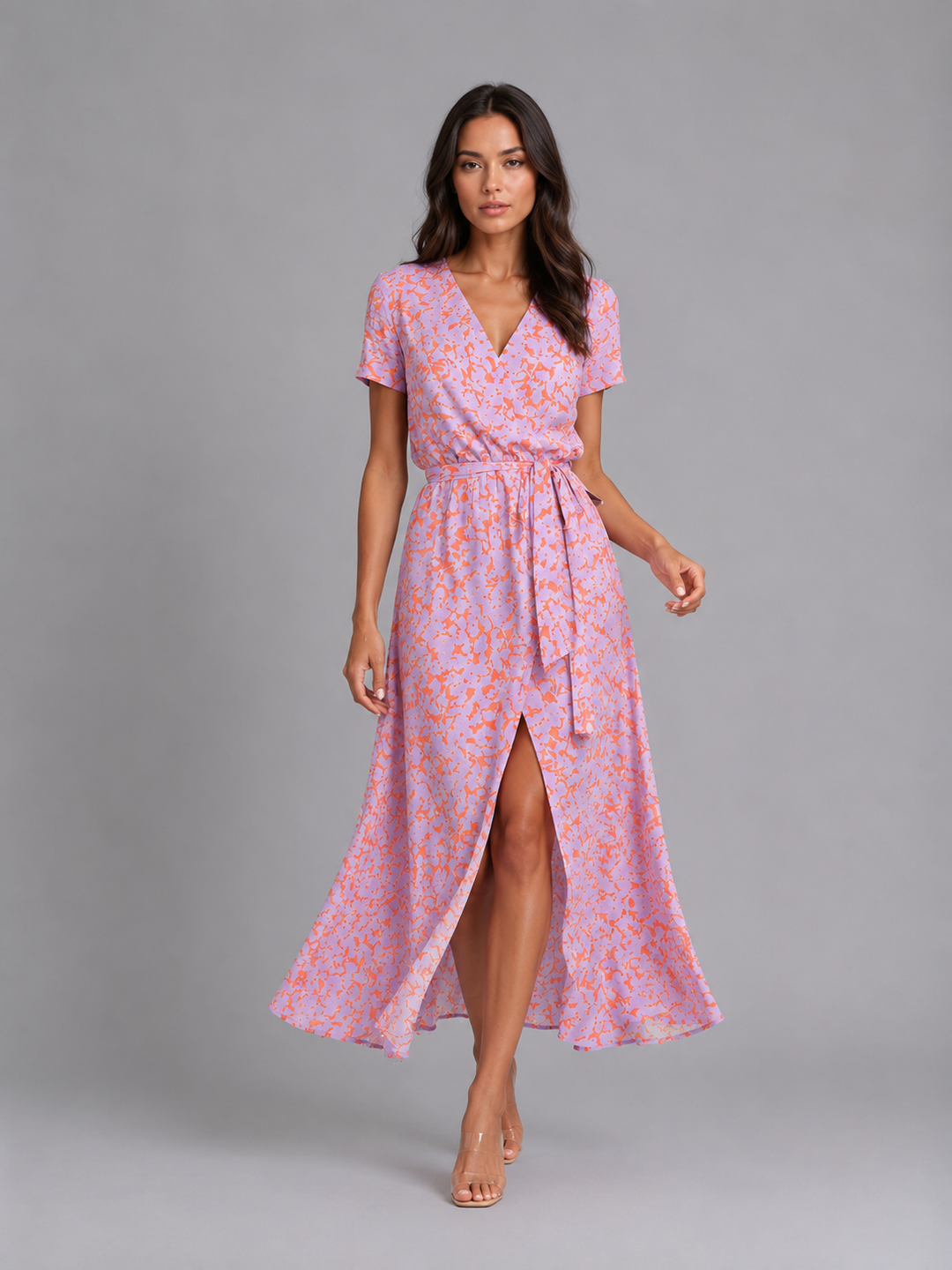 Elodie | Floral Midi Dress with Tie Waist