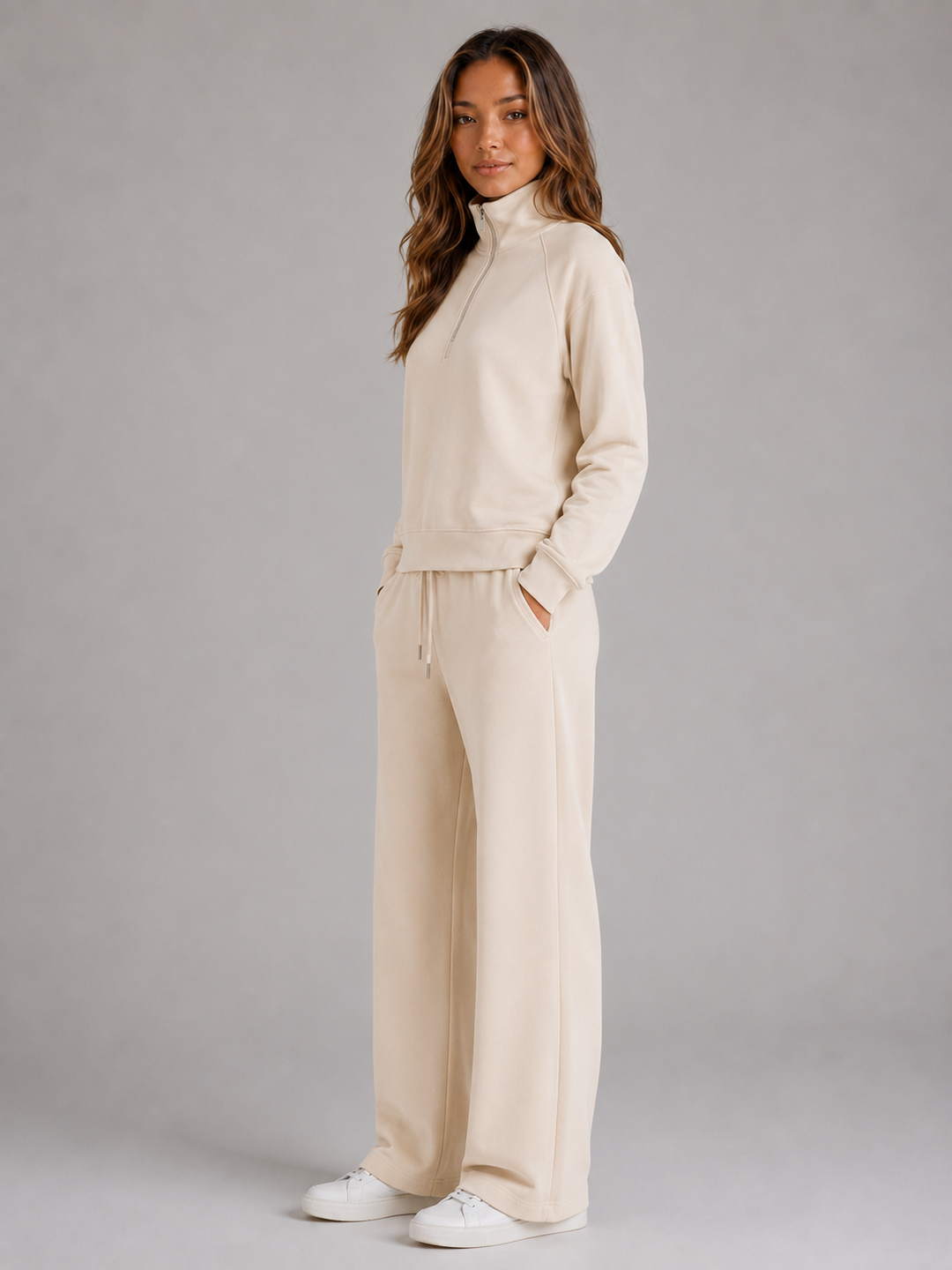 Camille | Half Zip Top with Drawstring Pants