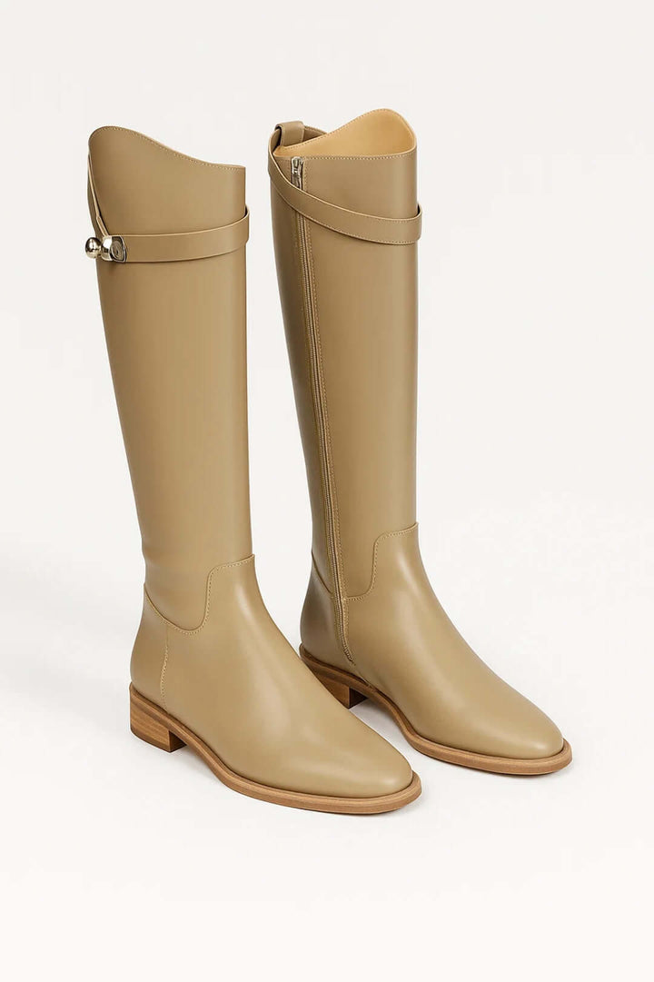 Zora | Knee-High Boots with Buckle Strap Detail