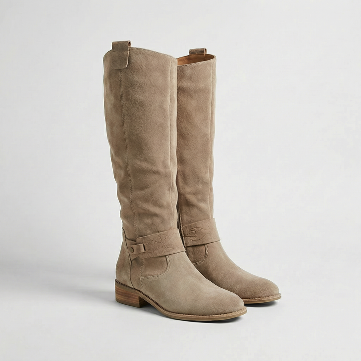 Yvette | Knee-High Boots with Low Block Heel