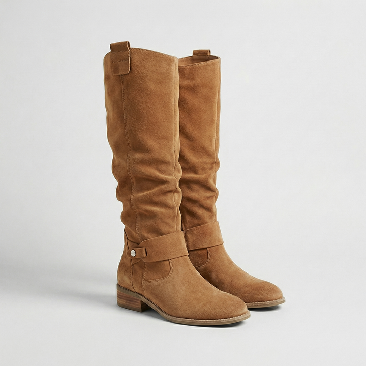 Yvette | Knee-High Boots with Low Block Heel